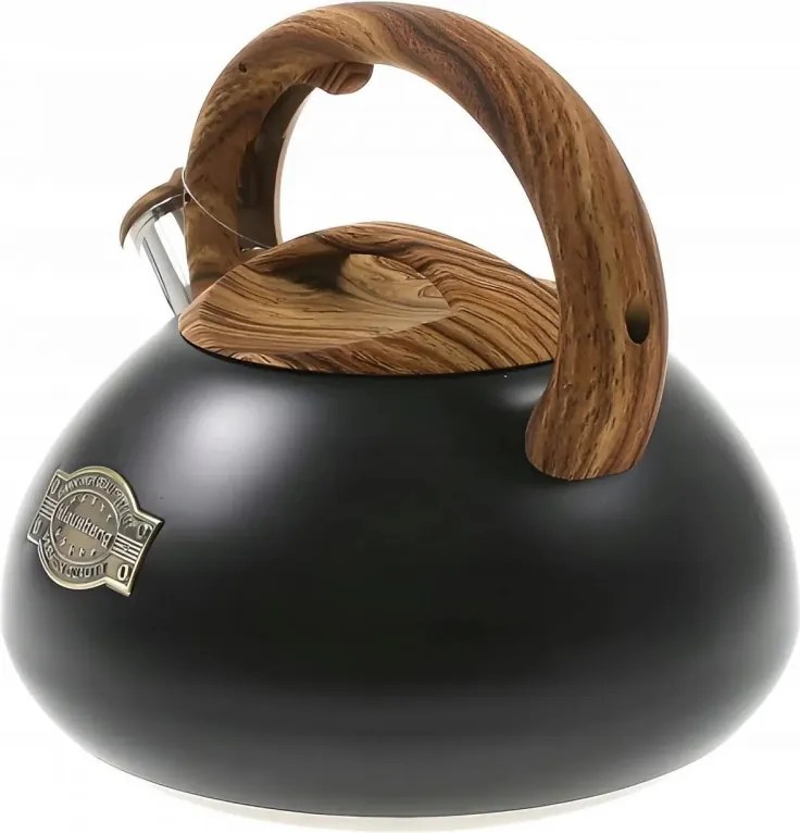 La mâna a doua: Ceainic cu fluier Klausberg KB 7565, 3 L, Baza groasa, Inductie, Negru/Maro