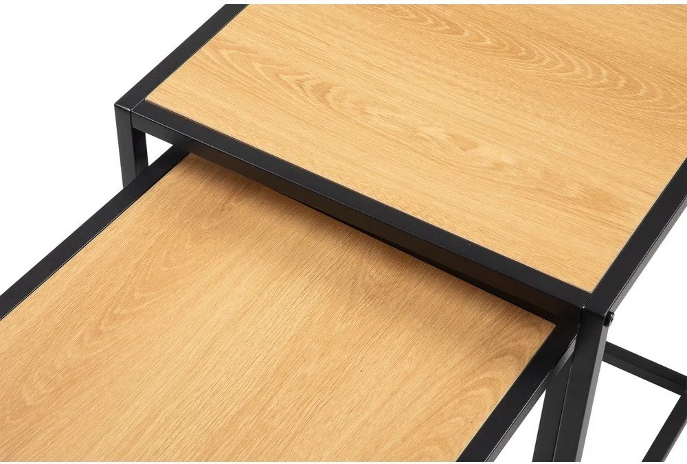 Măsuțe auxiliare 2 buc. cu aspect de lemn de stejar 38x38 cm Noah – Bonami Essentials