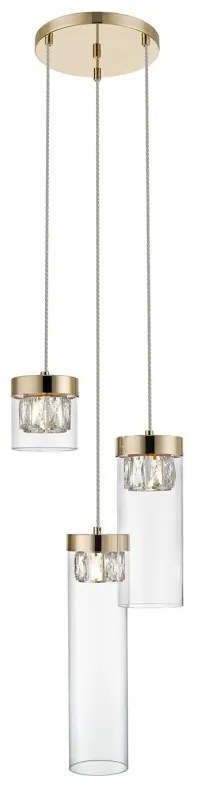 Lustra suspendata design modern 31cm GEM 3 aurie