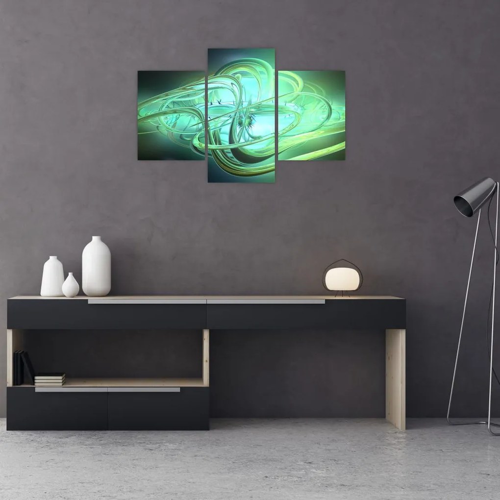 Tabloul cu abstracție verde (90x60 cm)