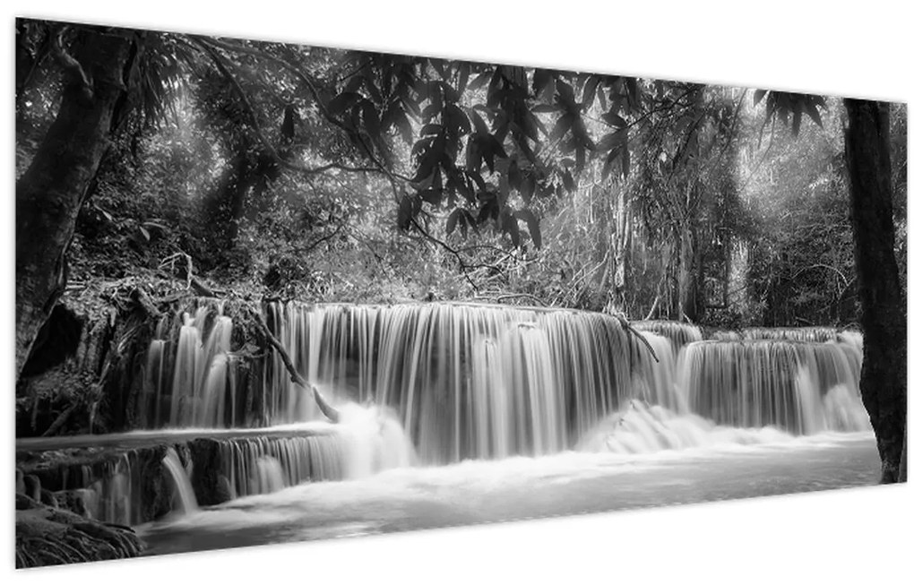 Tablou - Cascada alb-negru și alb (120x50 cm)