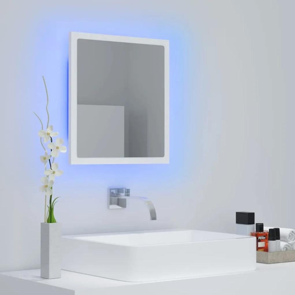 Oglindă de baie cu led, alb, 40x8,5x37 cm, pal
