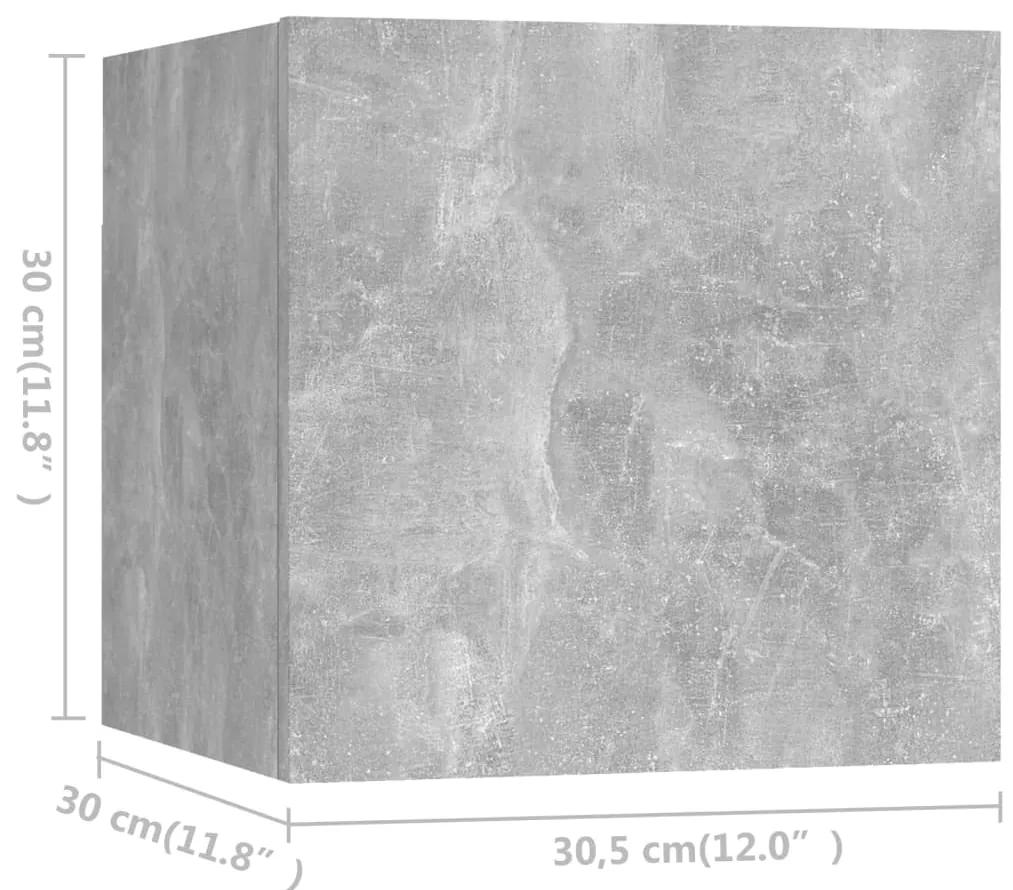 Set comode TV, 3 buc., gri beton, PAL Gri beton, 80 x 30 x 30 cm, 1