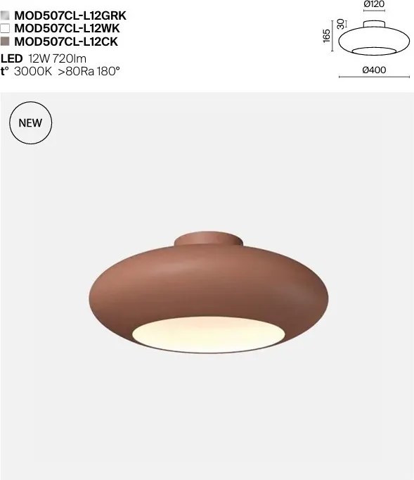 Lustra LED aplicata tavan din aluminiu cupru Aros
