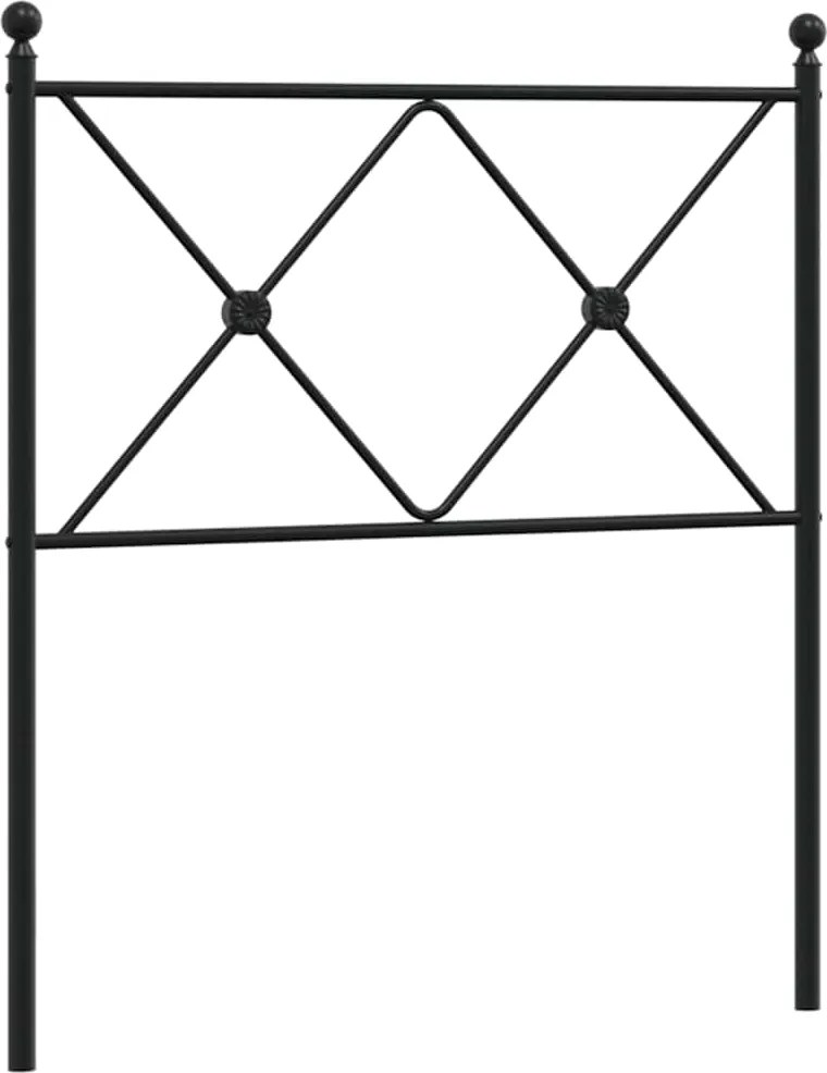 vidaXL Tăblie de pat de schimb metalică, negru, 80 cm