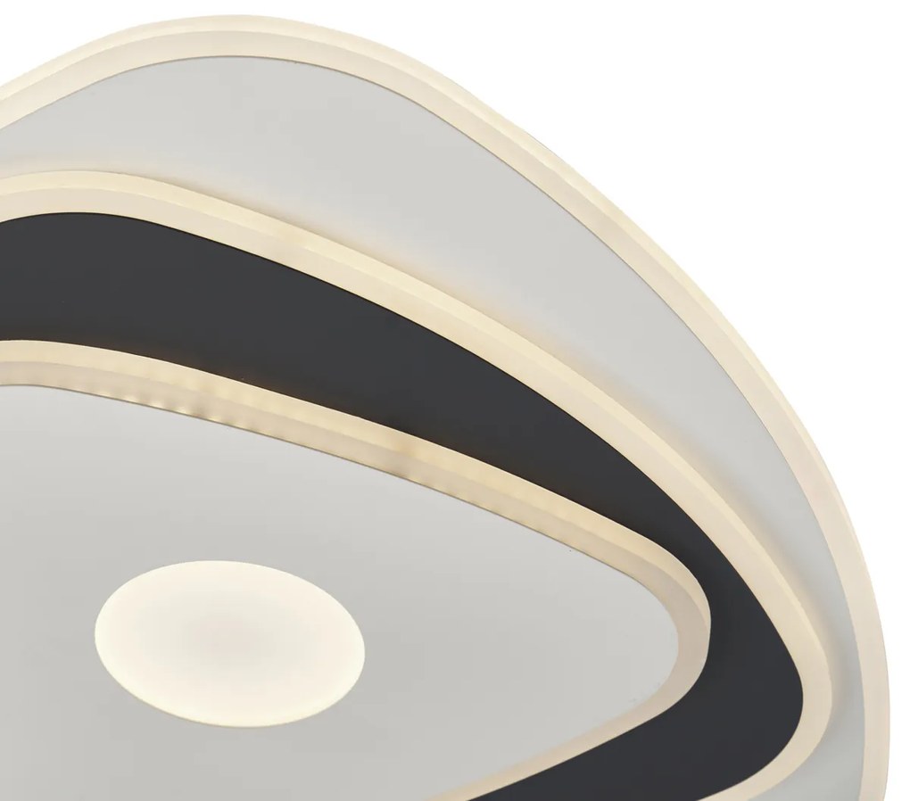 Plafonieră de design albă cu formă organică gri închis, incl. LED cu dimmer - Taylor