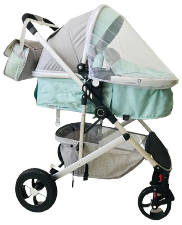 Carucior 2 in 1 reversibil si transformabil, landou sport si geanta cadou - Bleu - CPC-08-bleu