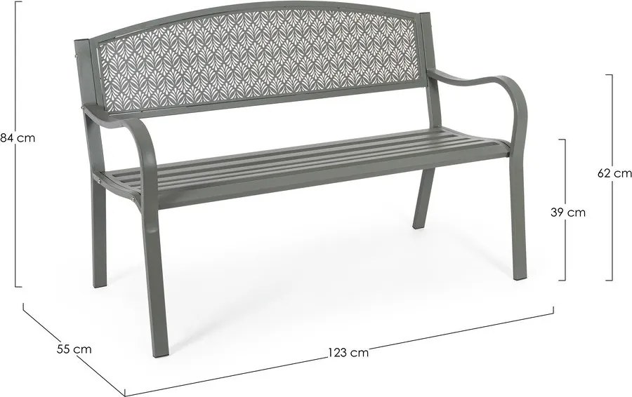 Bancă de grădină kaki din metal Lizette – Bizzotto