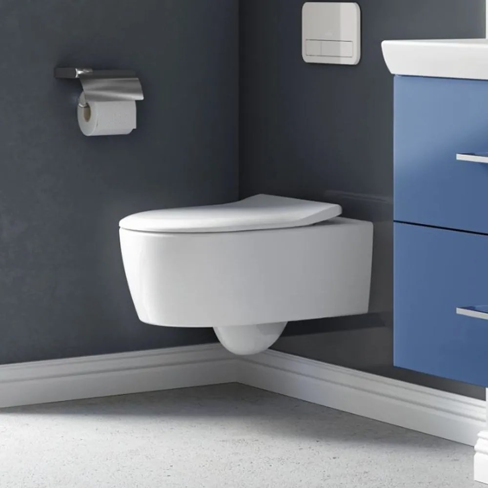 Vas wc suspendat direct flush, cu capac quick release, soft close, Avento, alb, Villeroy  Boch