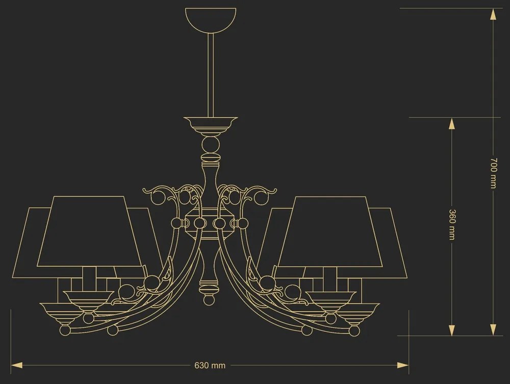 Candelabru 6 brate design clasic realizat manual CASAMIA