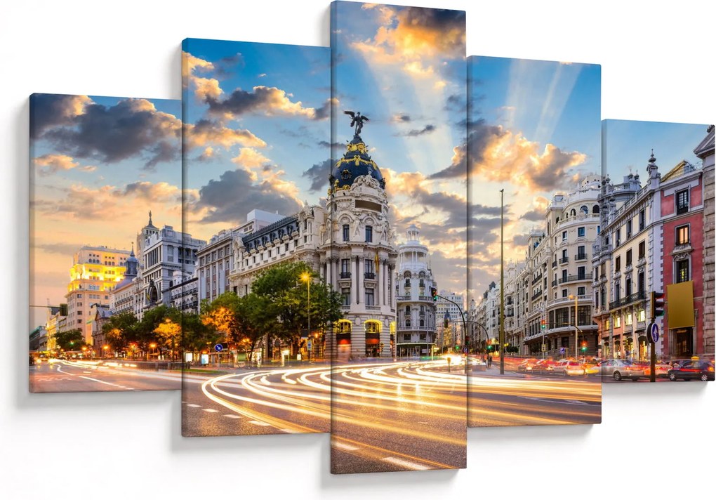 Tablou - Calle Gran Vía, Madrid, Spania (150x105 cm)