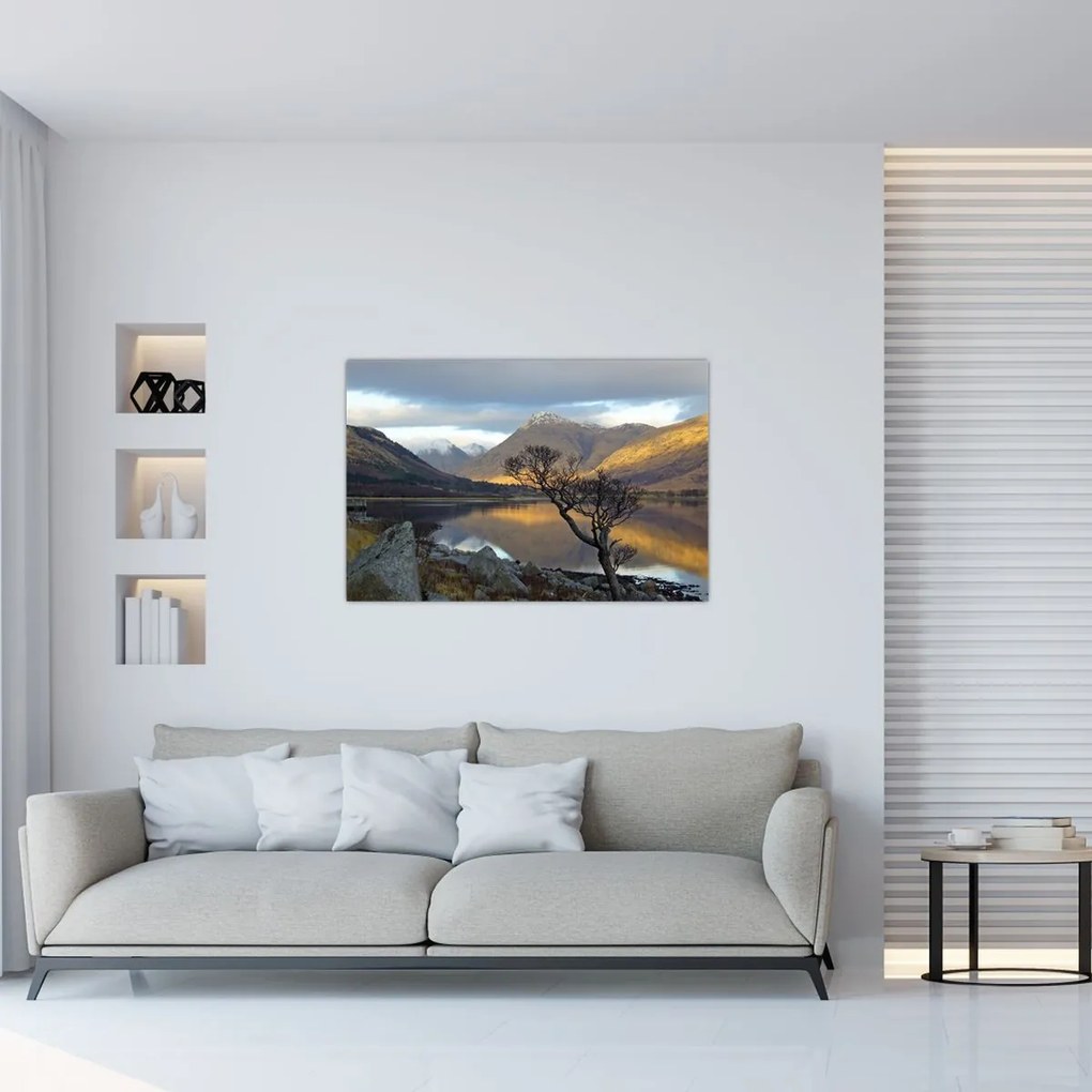 Tablou - Munții de lângă lac (90x60 cm)