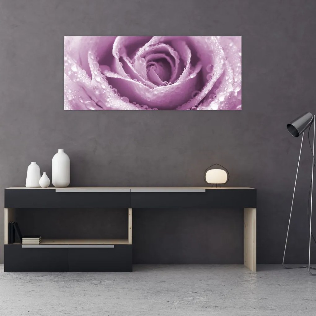 Tablou detaliu de floare de trandafir (120x50 cm)