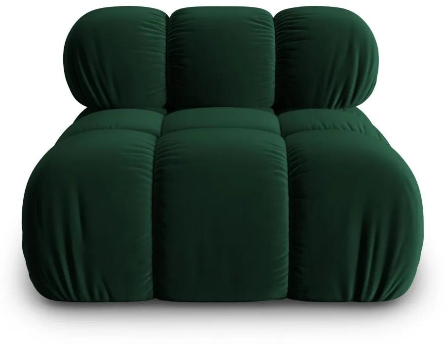 Canapea modulara Bellis cu 1 loc si tapiterie din catifea, verde inchis