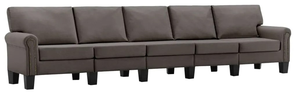 287189 vidaXL Canapea cu 5 locuri, gri taupe, material textil