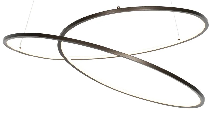 Lampă pendant de design bronz 72 cm inclusiv LED cu dimmer în 3 trepte - Rowan