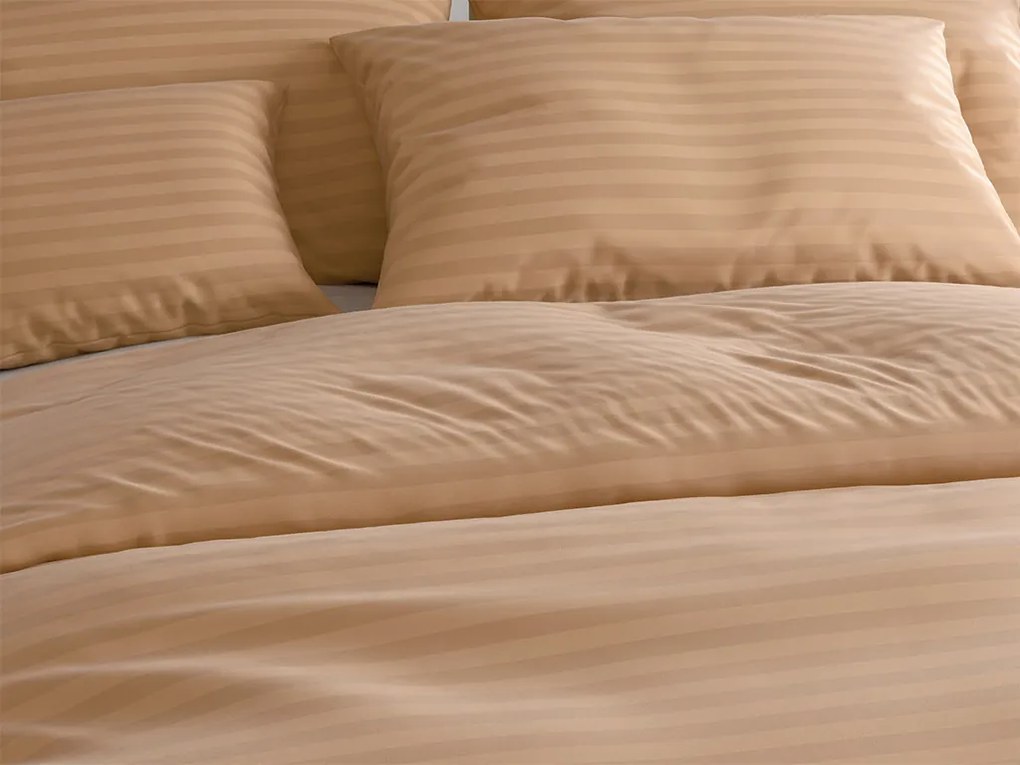 Lenjerie de pat din microfibra JASMINE maro - dunga 2 cm Dimensiune lenjerie de pat: 70 x 90 cm | 140 x 200 cm