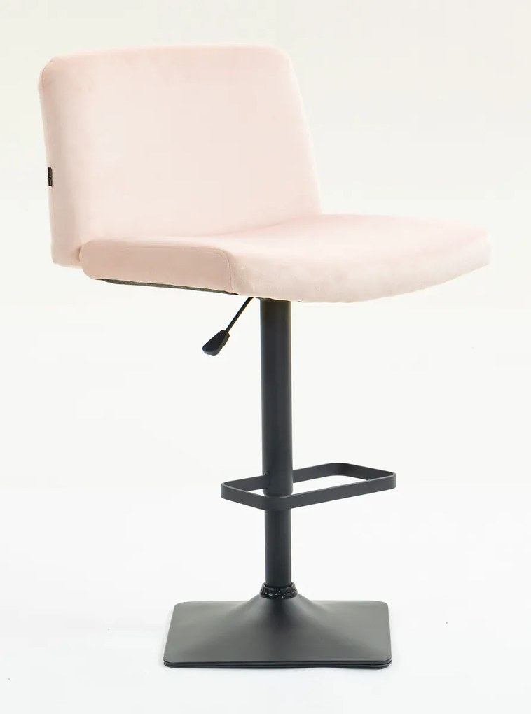 HR150KW Scaun Roz Pudra din Catifea cu Bază Neagră