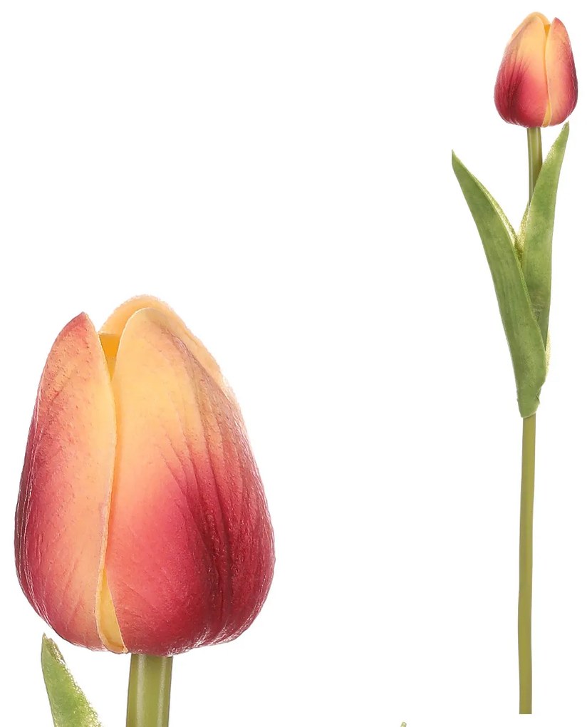 Tulipă artificială din spumă mini YEL-PINK, 5 x 5x 34 cm