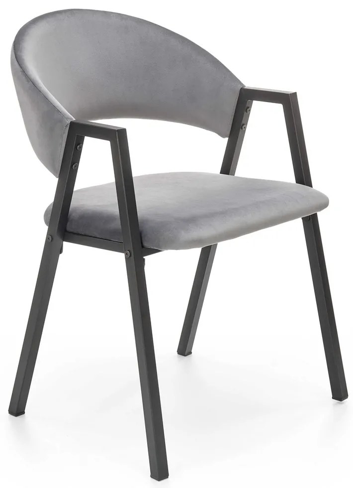 Scaun de bucaterie Zayne, gri/negru