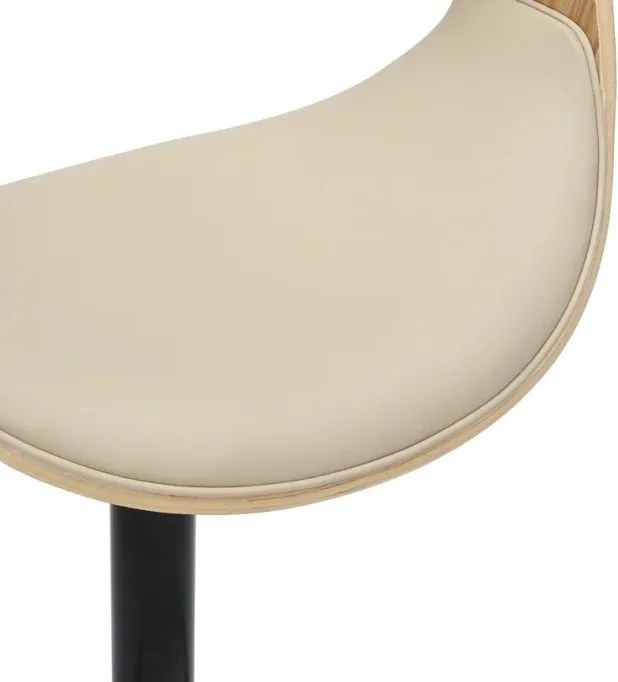 Scaun de bar pivotant ORGANIC stejar/ bej crem