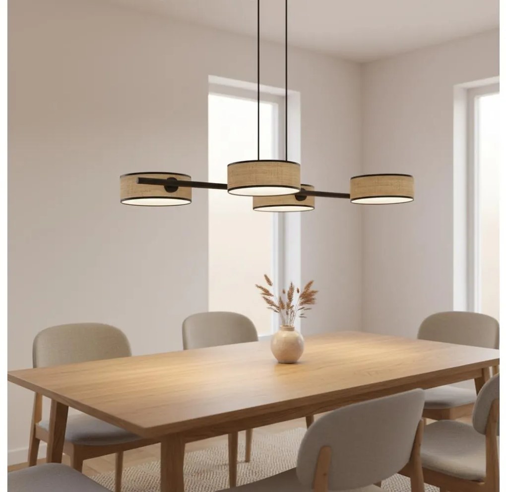 Lustră suspendată cu cablu DRUMZ 4xE14/10W/230V bej