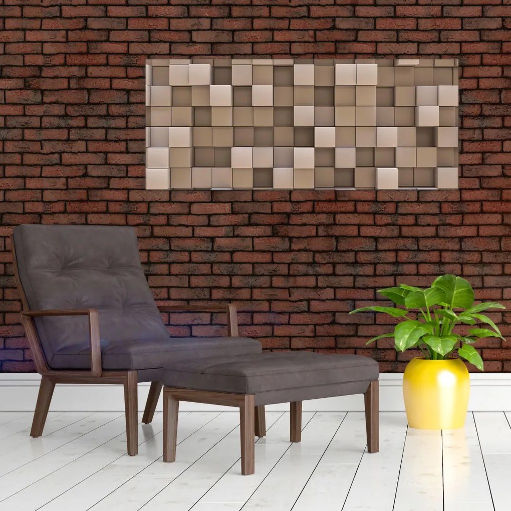 Tablou - Cuburi bej (120x50 cm)