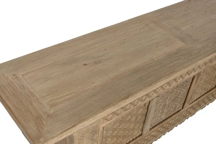Comoda TV, natur, din lemn de ulm sculptat, Nadoria