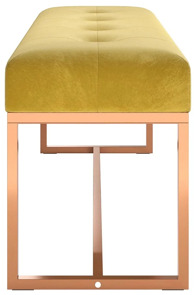 Banca, galben mustar, 110x36x45 cm, catifea Galben