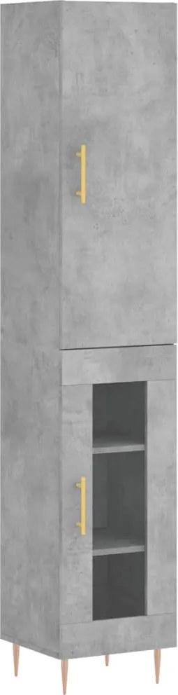 vidaXL Dulap înalt, gri beton, 34,5x34x180 cm, lemn prelucrat