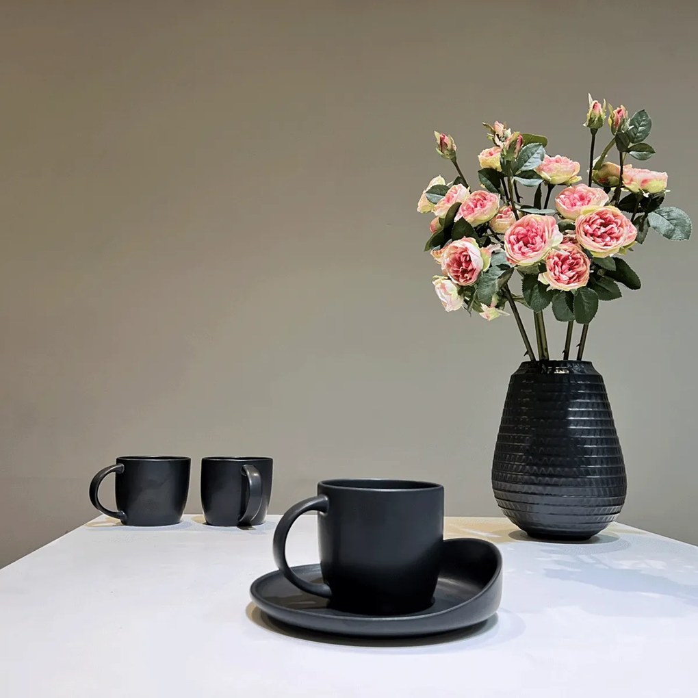 Set 48 Cani mari Vulcano (Negru-Carbon Mat, 380ml)