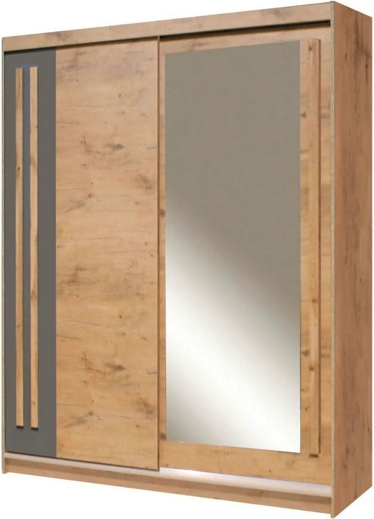 Dulap EFFECT, stejar lancelot, PAL melaminat, cu 2 usi, 175x59x215 cm
