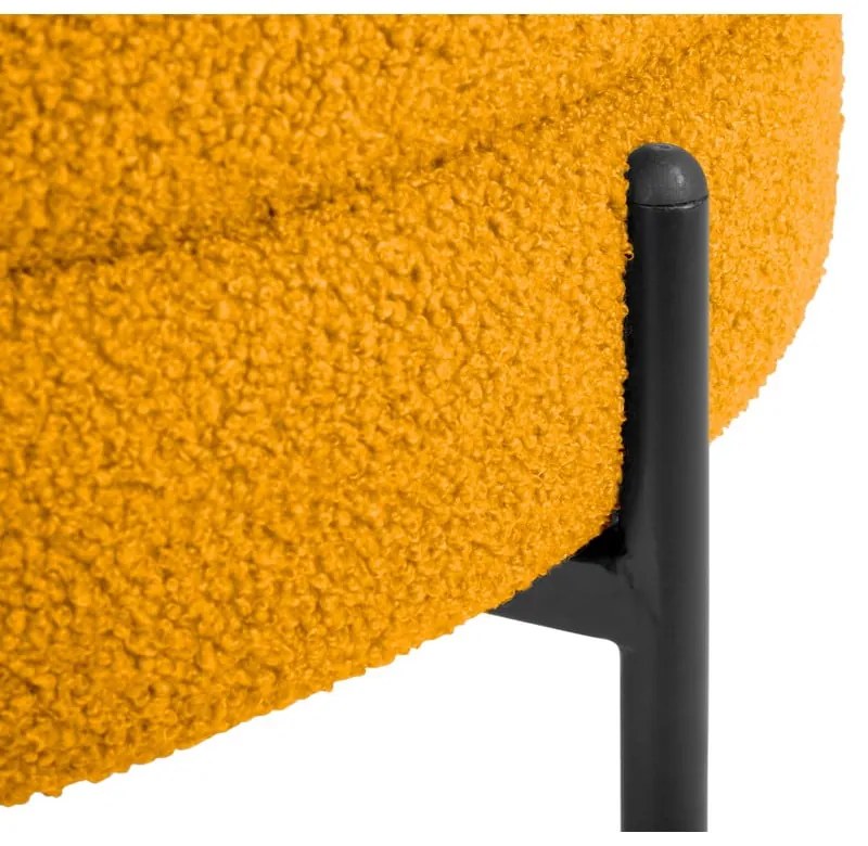 Fotoliu galben ocru cu tapițerie din țesătură bouclé Noble – Leitmotiv