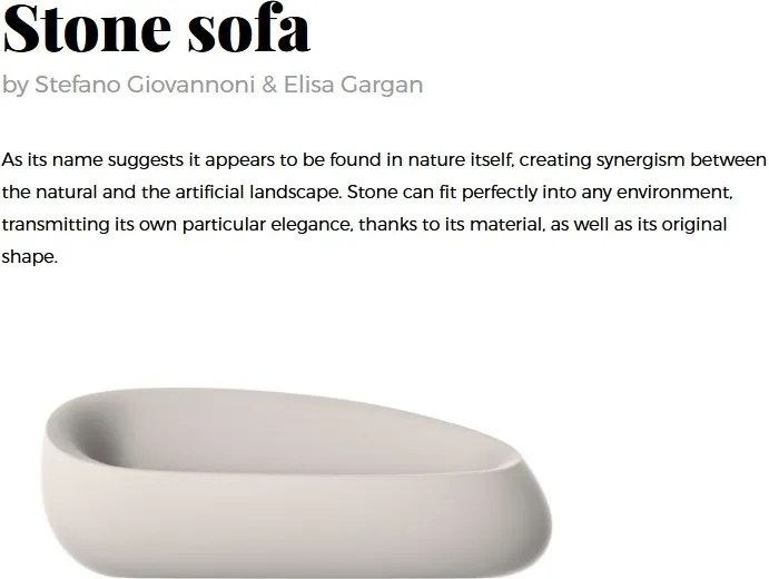 Canapea de exterior / interior design modern premium STONE