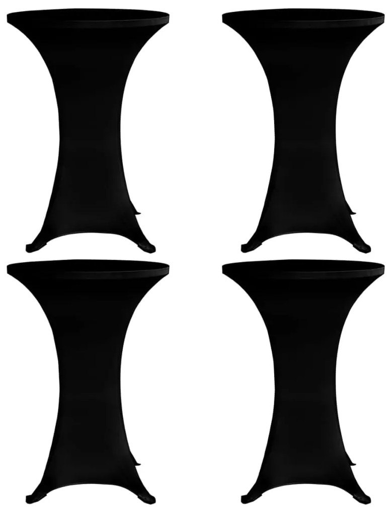 vidaXL Husă de masă cu picior, Ø70 cm, 4 buc., negru, elastic