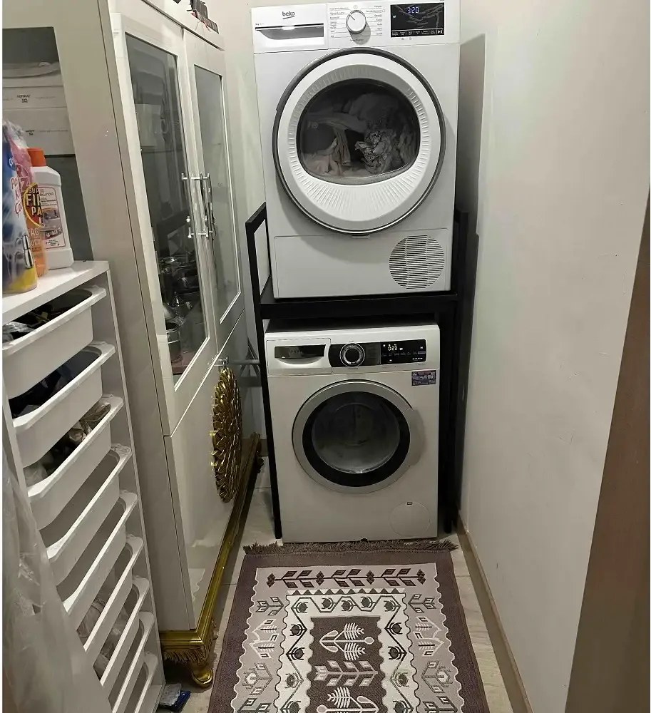 Suport raft pentru mașină de spălat și uscător,negru