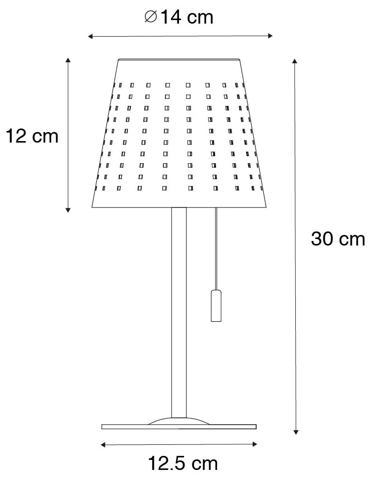 Set de 2 lămpi de masă negre cu LED inclus, reîncărcabile și solare, cu dimmer cu 3 trepte - Ferre