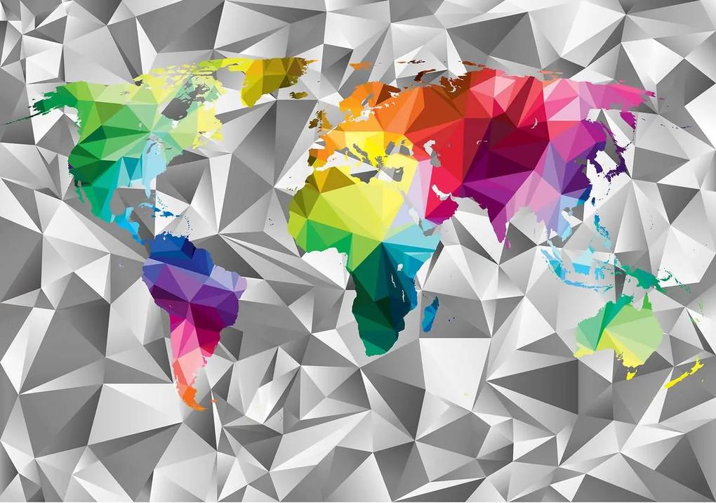 Fototapet - Harta lumii colorată (254x184 cm), în 8 de alte dimensiuni noi