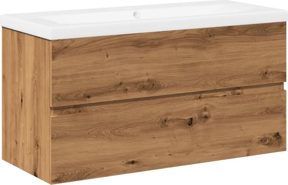 vidaXL Dulap pentru chiuvetă lavoar încorporat, stejar artizanal