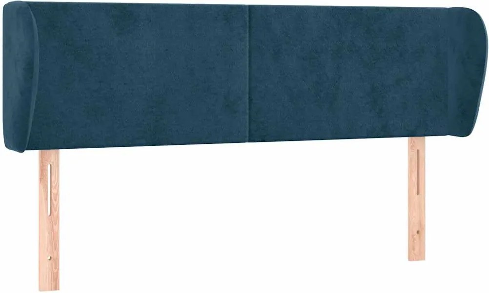 vidaXL Tăblie pat cu aripioare albastru închis 147x23x78/88 cm catifea