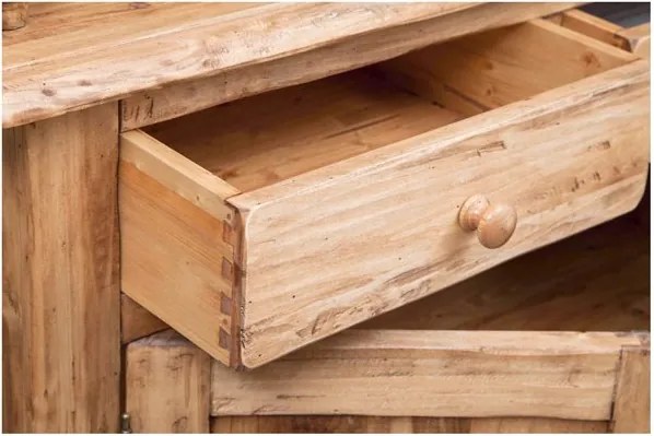 Vitrina, L107 43 H238 cm, 2 usi 2 sertare, lemn masiv