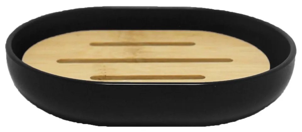 Săpunieră neagră din plastic Smart – douceur d'intérieur