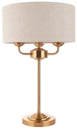 Lampă de masă Endon 110721 HIGHCLERE 3xE14/18W/230V bej/alamă