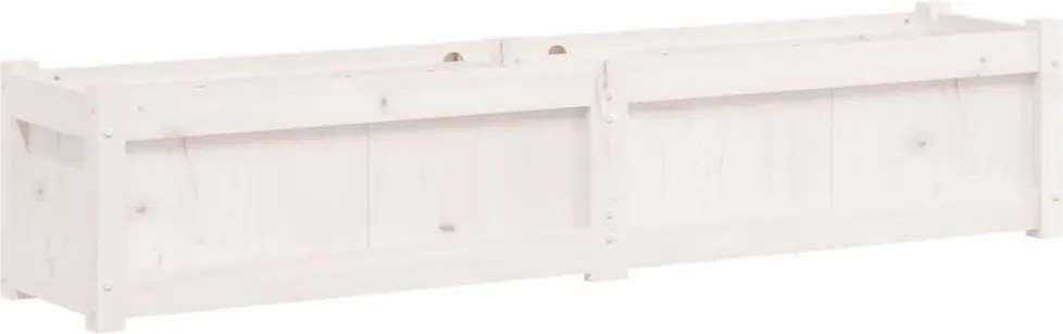 vidaXL Jardinieră de grădină, alb, 150x31x31 cm, lemn masiv de pin