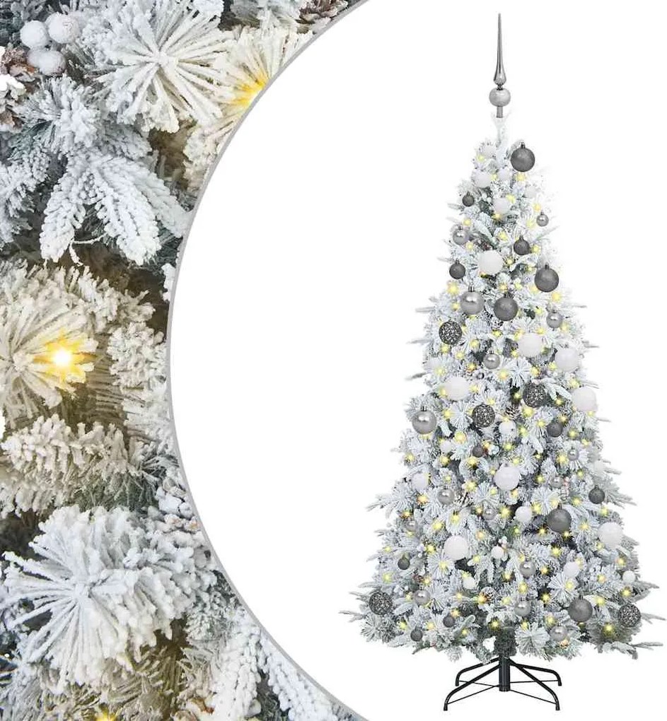 vidaXL Brad de Crăciun artificial cu ramuri articulare Alb 180 cm