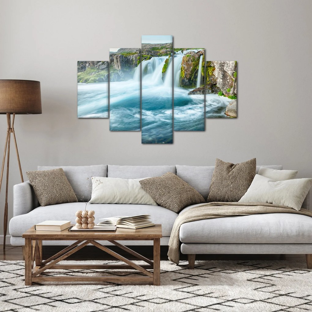 Tablou - Stânci și cascade (150x105 cm)