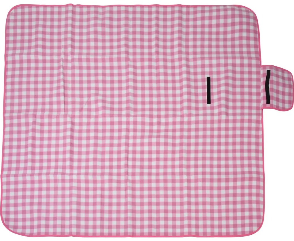 Pătură picnic Carouri 130 x 150 cm, roz