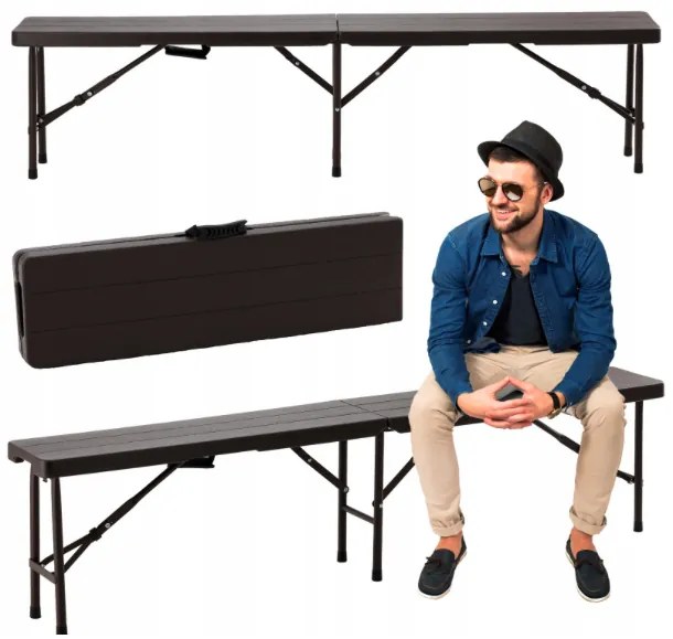 Bancă de catering pliabilă 180 cm - maro