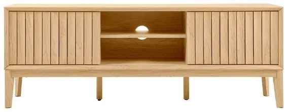 Masa TV LUCERO cu usi glisante, decor stejar, 160 cm