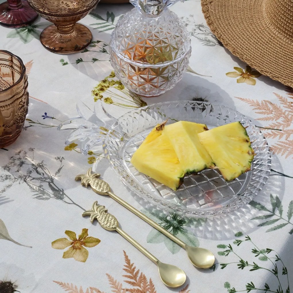 Lingurita desert, din otel inoxidabil si alama galvanizata, H14cm, Pineapple